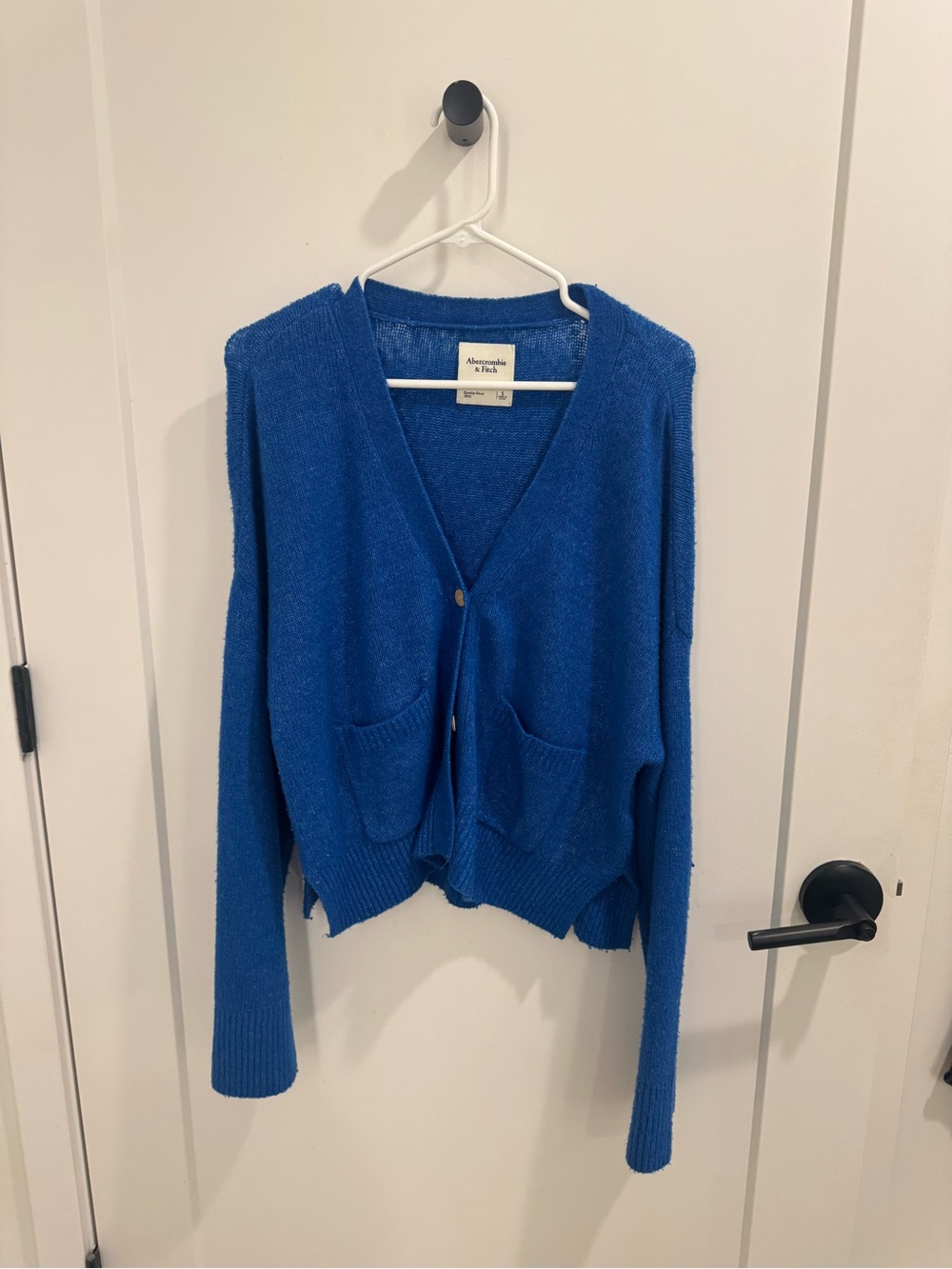 Abercrombie & Fitch Bright Blue V-Neck Pocket Cardigan
